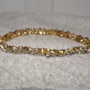 R China 925 SS X's Gold Wash Bracelet